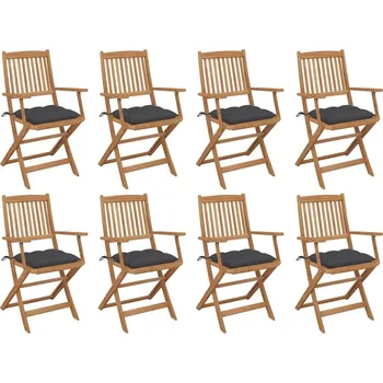 OMAXI Skládací zahradní židle s poduškami 8 ks masivní akácie 460825