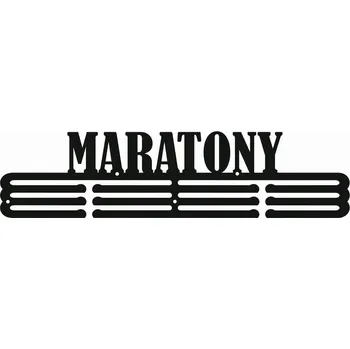 Věšák Maratony #2 ČERNÝ Kovový věšák na medaile 60 cm