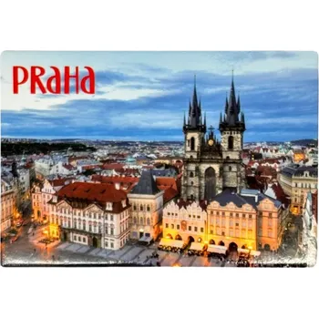 Dekorativní magnet GiftyCity GIFTY CITY Plechový magnet - 8x5,5 cm - Staroměstské náměstí z výšky