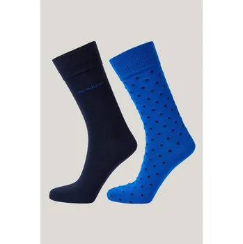 Pánské ponožky PONOŽKY GANT DOT AND SOLID SOCKS 2-PACK LAPIS BLUE