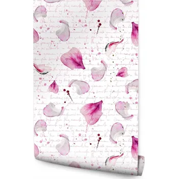 Fototapeta Tapeta na zeď okvětní lístky růží skvrny nápisy do ložnice