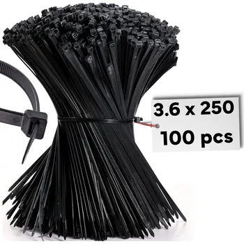 Stahovací páska Stahovací pásky stahovací STAHOVACÍ PÁSKY 3,6x250 mm, 100 ks