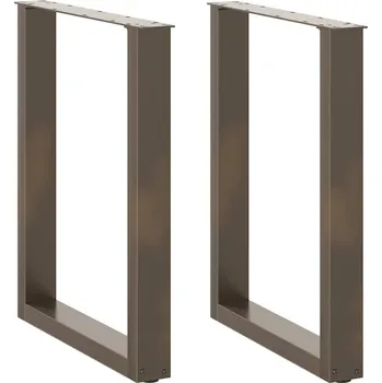 Stolová podnož OMAXI Nohy k jídelnímu stolu ve tvaru U, 2 ks, přírodní ocel, 60 x (72-73) cm, ocel 311221