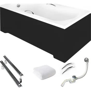 Vana Obdélníková akrylátová vana Besco Aria Plus boční odtok 140 x 70 cm