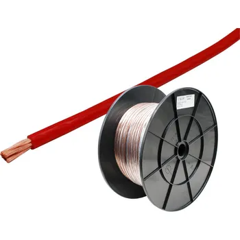 elektrický kabel Napájecí kabel 10 mm² / OFC měď - červený / 100 m role