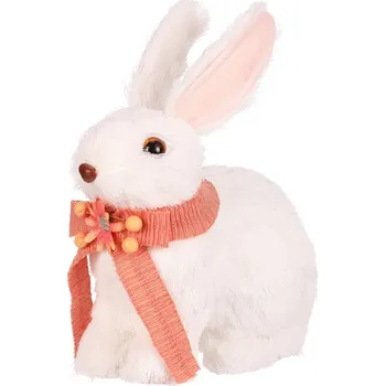 Velikonoční dekorace Velikonoční dekorace Zajíc S s mašlí, 10 x 15 x 19 cm, bílá
