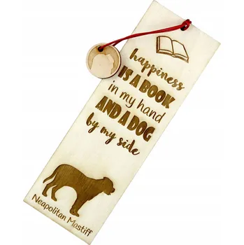 Doplněk ke knize Neapolský mastif - gravírovaná záložka do knihy se psem, jméno psa