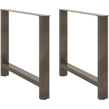 Konferenční stolek vidaXL Nohy k jídelnímu stolu z přírodní oceli 2 ks 90 x (72-73) cm ocel