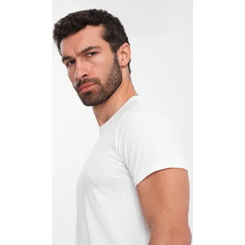 Ombre Men's BASIC classic cotton T-shirt - white Ombre šedá 3253140