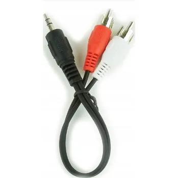 Audio kabel Lanberg CA-MJRC-10CC-0002-BK audio kabel 0,2 m 3.5 mm 2 x RCA Černý, Červený, Bílý