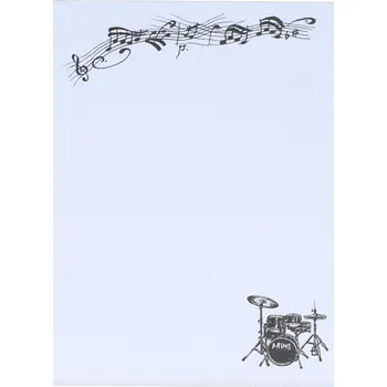 Blok musikboutique Poznámkový blok DIN A6 bicí souprava