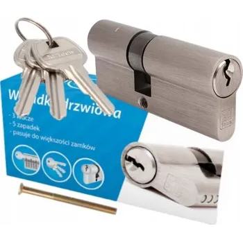 Vložka do dveří VLOŽKA DO ZÁMKU DVEŘNÍ VLOŽKA CYLINDRICKÁ 35/40mm NIKL 3 KLÍČE MOSAZ