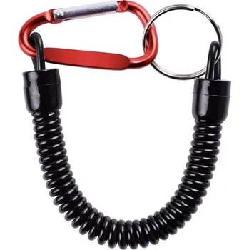 Univerzální roztahovací šňůrka nejen na klíče - kovová černá spona