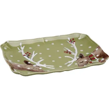 Tác 36x26cm, DEER FRIENDS, zelená(DOPRODEJ)|Casafina by Costa Nova