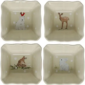 Miska zapékací|ramekin 10cm|0,15L, DEER FRIENDS, bílá|Linen, set 4ks (DOPRODEJ)|Casafina by Costa Nova