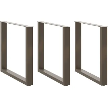 Stolová podnož OMAXI Nohy k jídelnímu stolu ve tvaru U, 3 ks, přírodní ocel, 80 x (72-73) cm, ocel 311467