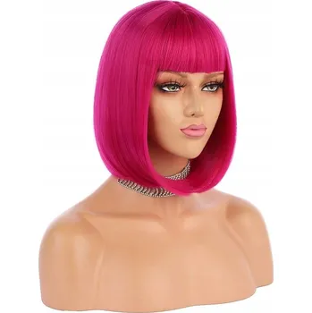 Paruka Paruka krátké syntetické vlasy růžová MILDISO dámská