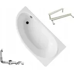 Akrylátová rohová vana Polimat Miki, boční odtok, 140 x 70 cm