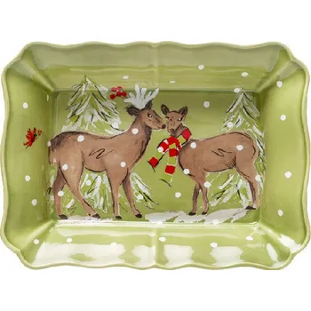 Mísa zapékací 36x26cm, DEER FRIENDS, zelená (DOPRODEJ)|Casafina by Costa Nova
