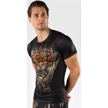 Oblečení pro bojové sporty Venum Rashguard s krátkým rukávem Tiger - Černý - Velikost M