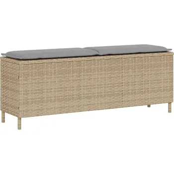 Zahradní lavice OMAXI Zahradní lavice s poduškou béžová 110x30x40,5 cm polyratan 655967