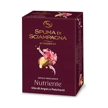 Mýdlo Spuma di Sciampagna Mýdlo na ruce v kostce Arganový olej a Květ Pačuli 90g