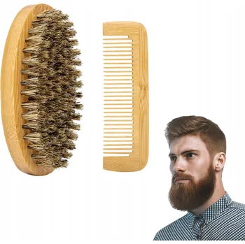 Péče o vousy Kartáč na vousy, hřeben na vousy z kančích štětin