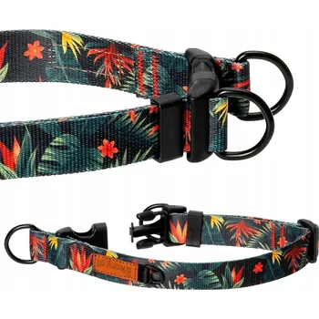 Obojek pro psa BEZPEČNÝ OBOJEK pro malého pejska XS 15 mm Ukory listy palmy monstera
