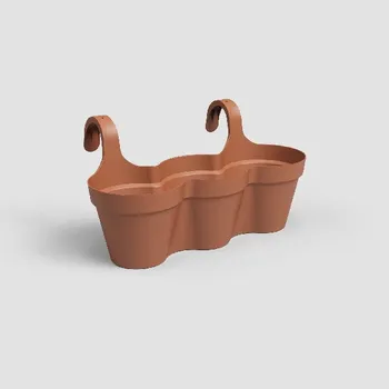 Květináč Květináč CAPRI, balkonový, trojitý, 54cm, plast, hnědá|TERRACOTTA|Artevasi
