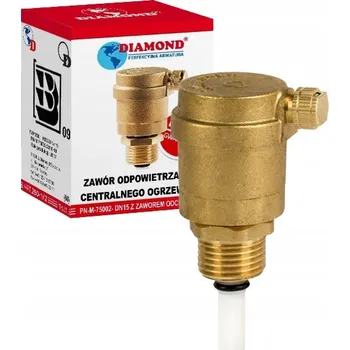 Ventil AUTOMATICKÝ ODVZDUŠŇOVACÍ VENTIL 1/2” DN15 S UZAVÍRACÍM VENTILEM DIAMOND