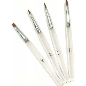 Kosmetický štětec 4 ks Sada štětců na akryl, gel a zdobení nehtů