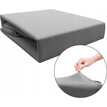 Prostěradlo PROSTĚRADLO JERSEY S GUMOU 140x200 cm BAVLNA SVĚTLE ŠEDÉ ODOLNÉ