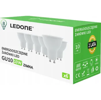 Žárovka 6x LED žárovka GU10 10W Studená bílá Premium Energeticky úsporná LED sada