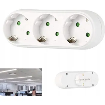 Elektrická zásuvka 3 ZÁSUVKY Adaptér / redukce napájení EU Standardní EU zástrčka