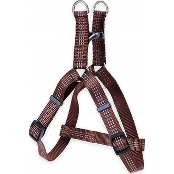 Postroj pro psa Reflexní postroj klasický M pro PSY, nastavitelný popruh 35-50 cm, HNĚDÝ