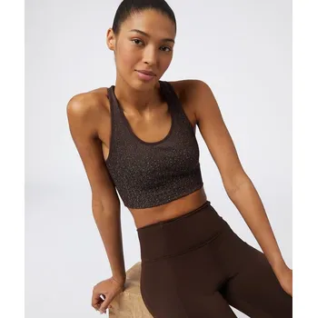 Podprsenka ETAM Hnědý top střihu boxerka se vzorem (XL)