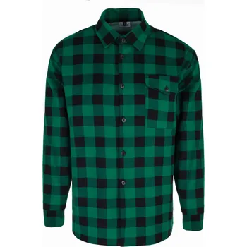 Pánská košile Flanelová pracovní košile s kostkovaným vzorem 100% Bavlna Česká výroba, silná, zelená, velikost M