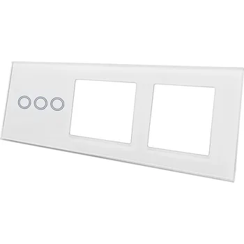 vypínač SKLENĚNÝ DOTYKOVÝ PANEL VYPÍNAČ ZÁSUVKA 3+1G+1G