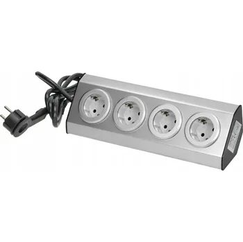Elektrická zásuvka Zásuvková lišta do desky stolu Orno stříbrná