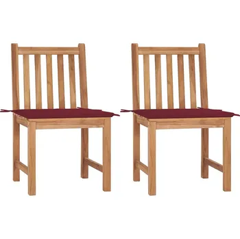 OMAXI Zahradní židle 2 ks s poduškami masivní teakové dřevo 268490