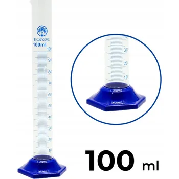 Sklenice Odměrný válec skleněný 100 ml s PP základnou