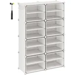 Modulární botník Lux s 8 dvířky čirý/bílý