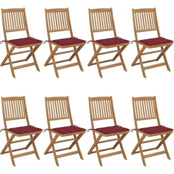 OMAXI Skládací zahradní židle s poduškami 8 ks masivní akácie 460122