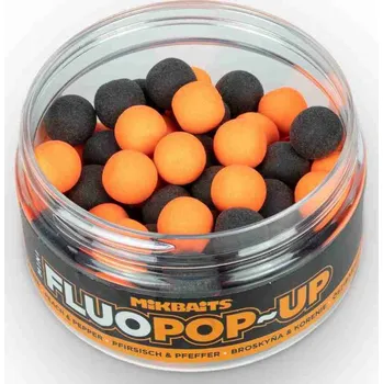 Boilies MIKBAITS - Plovoucí boilies MINI FLUOPOP-UP 100ml 10mm Broskev Pepř