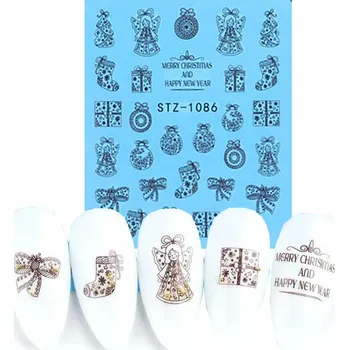 VODNÍ NÁLEPKA NA NEHTY BAŇKY PONOŽKA SAMOLEPKY VÁNOČNÍ STZ-1086