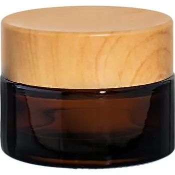 Sklenice Skleněná zavařovací sklenice hnědá 15 ml s bambusovým víčkem PP