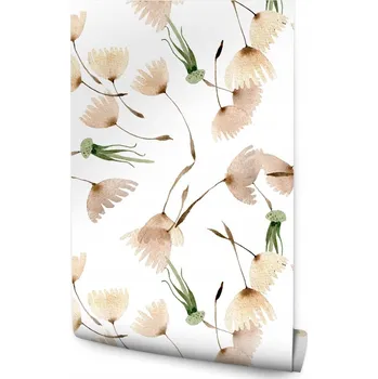 Tapeta Tapeta do ložnice: Malované semena pampelišky, louka