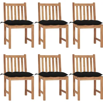 OMAXI Zahradní židle 6 ks s poduškami masivní teak 449066