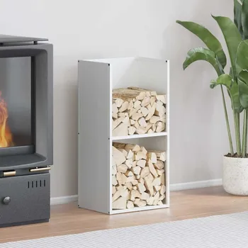 OMAXI Stojan na palivové dřevo bílý Ocel válcovaná za studena 787255