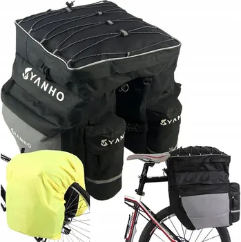brašna na kolo Sportown cyklistická brašna 3-komorová 43L, taška na nosič, velká zadní část